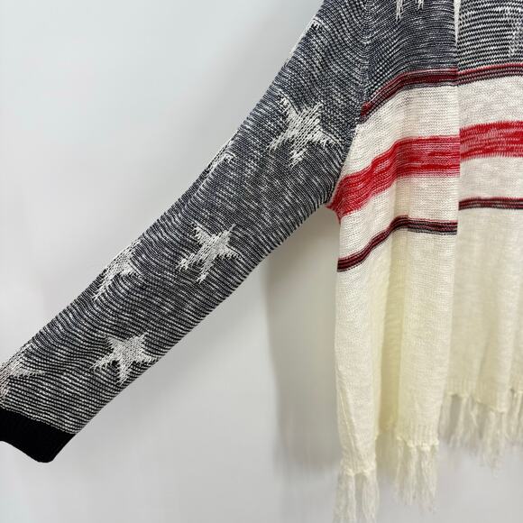 Lane Bryant Size 14-16 Star Spangled Flag Cardigan Open Front Lightweight - Picture 5 of 9